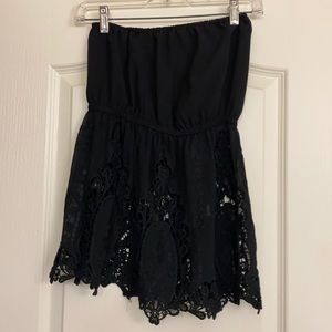 Black strapless top